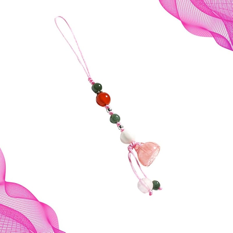 Natural Jade Agate Phone Lanyard with Seed Pod Charm for Women Mobile Decor - Image 4